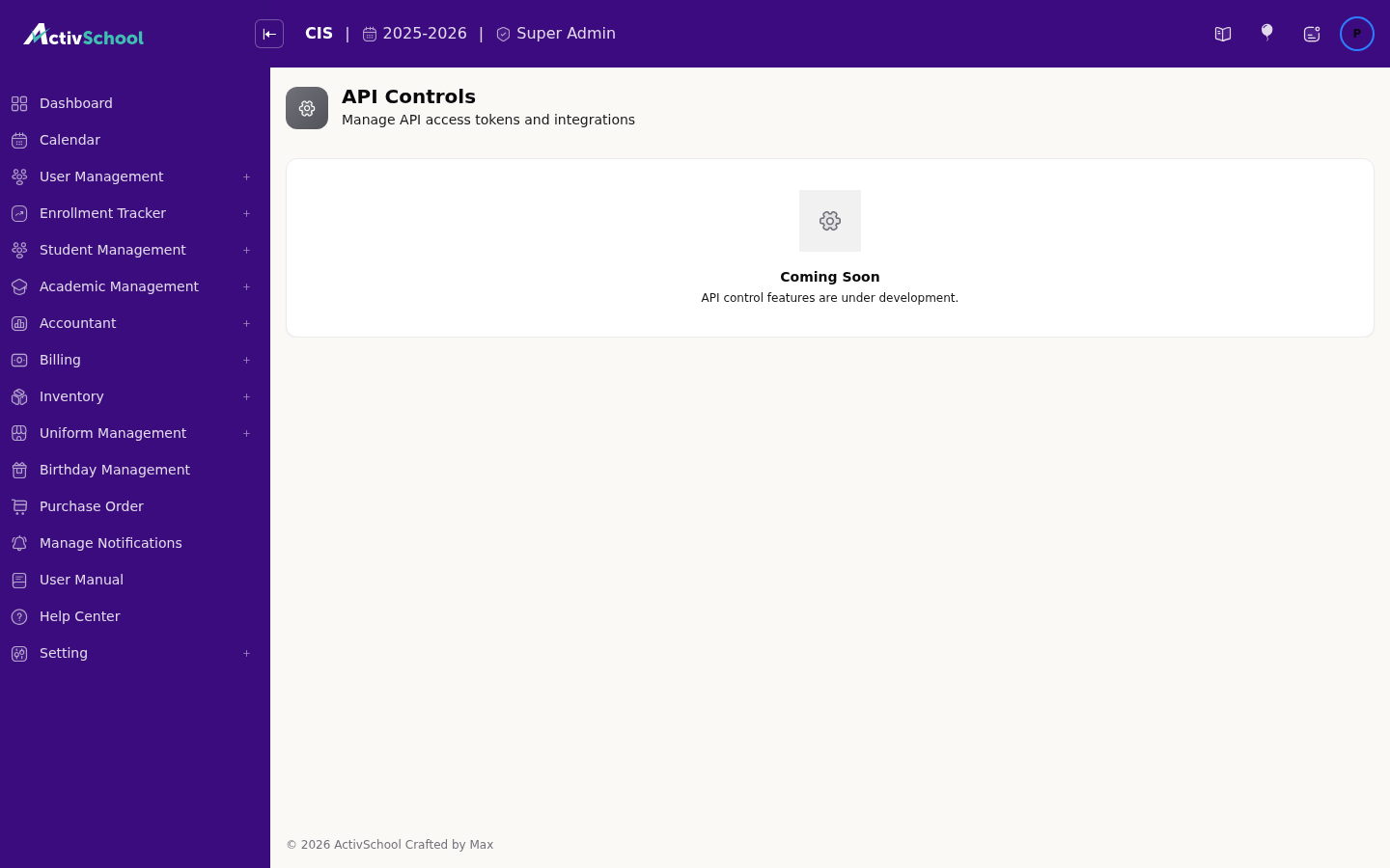 Screenshot of Admin Tools