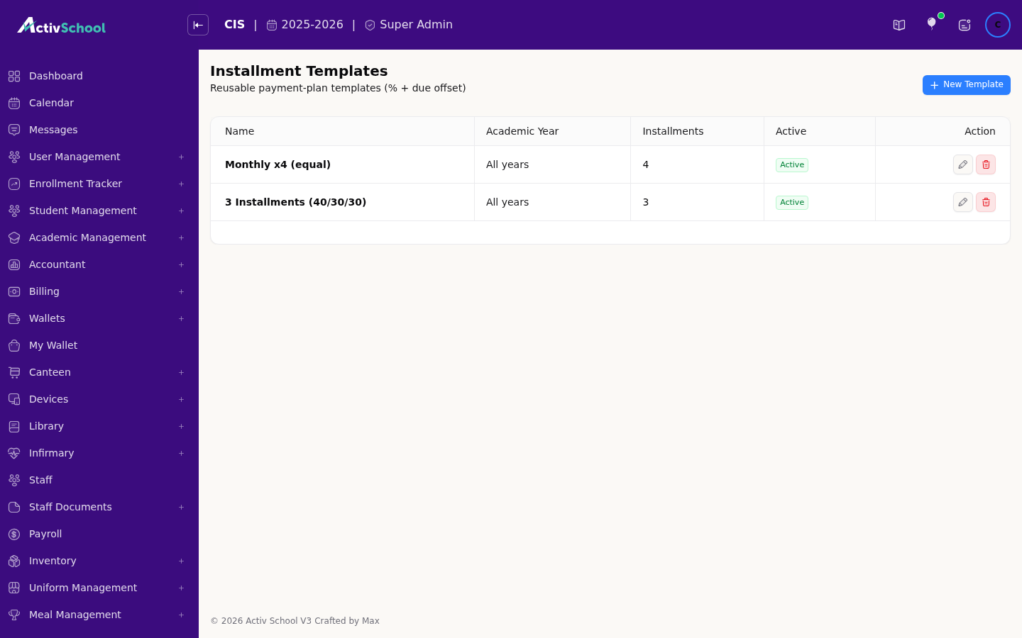 Screenshot of Installment Engine